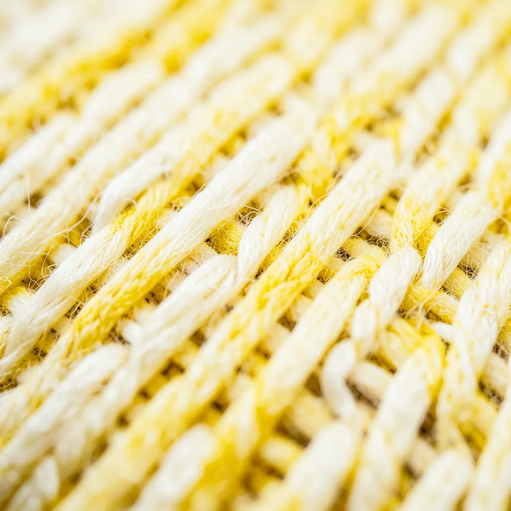 Extreme close-up of cream-colored wool with visible diagonal weave pattern and soft fuzzy texture.